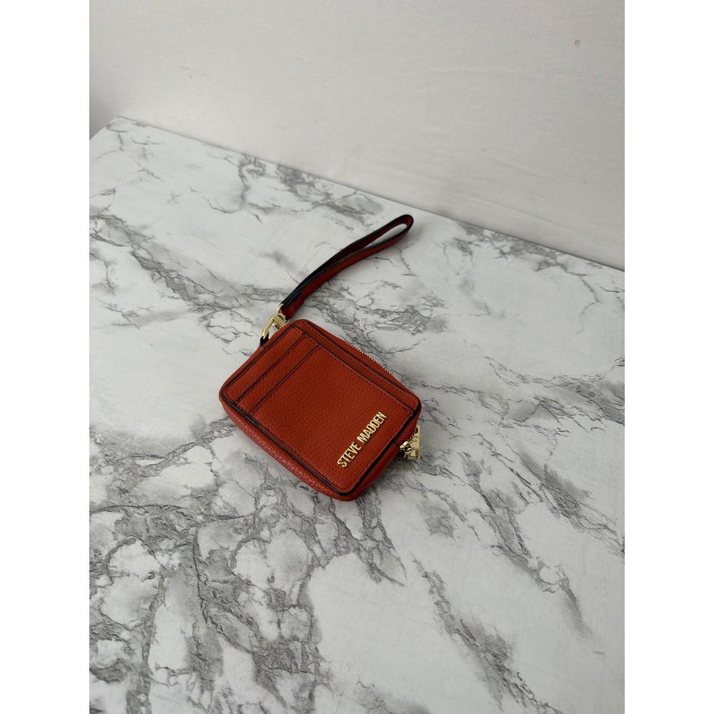 Steve Madden Wristlet Card Case Wallet Burnt Orange